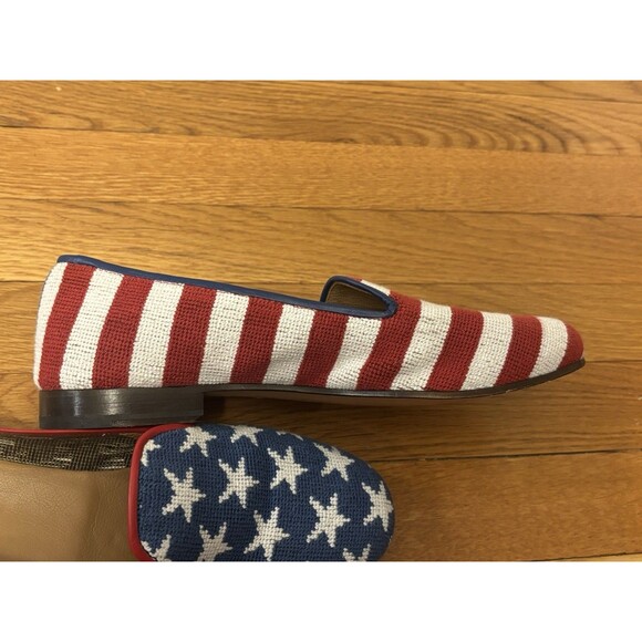 Vineyard Vines Stubbs & Wootton Flats Loafers Stars Stripes American Flag 8 - Picture 5 of 15